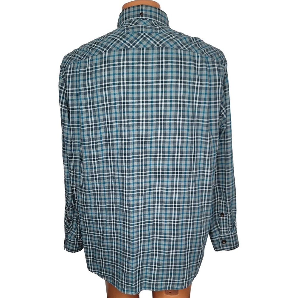 DULUTH TRADING Free Swingin' Wicking Flannel Shirt Size XL Blue - Picture 3 of 4